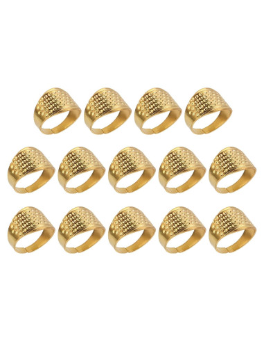 Dedales de Costura Ajustables HEEPDD - 14 Piezas de Cobre