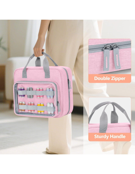 Organizador de Costura LUXJA Rosa con Bolsillos Versátiles Organizador de Costura LUXJA Rosa con Bolsillos Versátiles