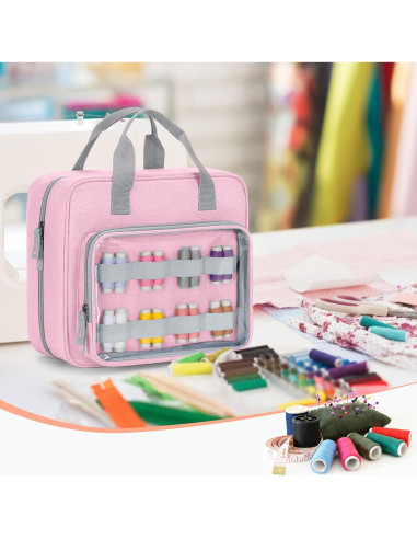 Organizador de Costura LUXJA Rosa con Bolsillos Versátiles