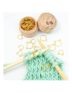 30 Marcadores de Puntos de Crochet Gofidin con Caja de Madera