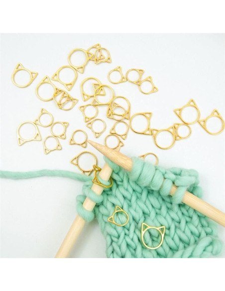 30 Marcadores de Puntos de Crochet Gofidin con Caja de Madera 30 Marcadores de Puntos de Crochet Gofidin con Caja de Madera