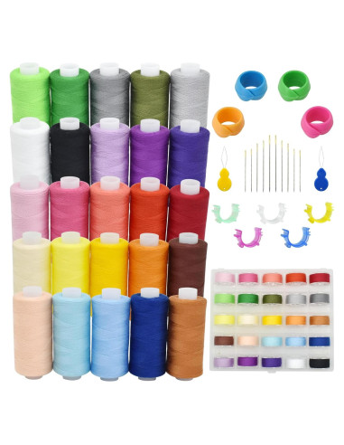 Set de Hilo de Costura BDS-HOME 50pcs 25 Colores con Agujas