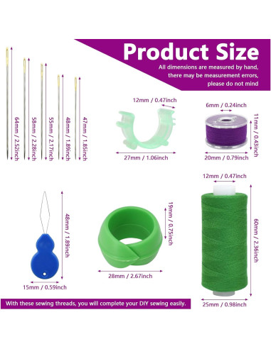 Set de Hilo de Costura BDS-HOME 50pcs 25 Colores con Agujas