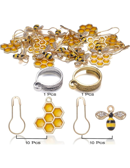 20 Marcadores de Puntos de Costura Tatiwoo - Abeja y Panal 20 Marcadores de Puntos de Costura Tatiwoo - Abeja y Panal