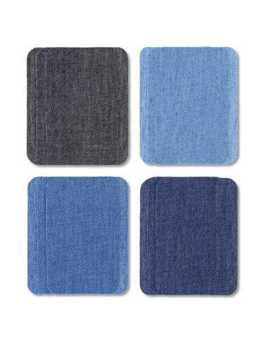 Kit de Parches Plancheables Bastex 12 Piezas Algodón Azul