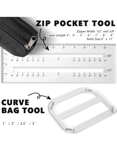 Set de Plantillas para Hacer Bolsas UPTTHOW - 3 Piezas Acrílico
