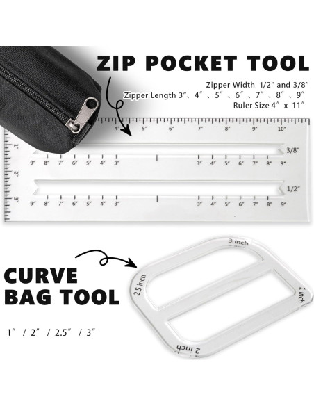Set de Plantillas para Hacer Bolsas UPTTHOW - 3 Piezas Acrílico Set de Plantillas para Hacer Bolsas UPTTHOW - 3 Piezas Acrílico
