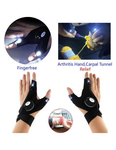 Juego de Ganchillos Ergonómicos WooCrafts con Guantes Iluminados Juego de Ganchillos Ergonómicos WooCrafts con Guantes Iluminados