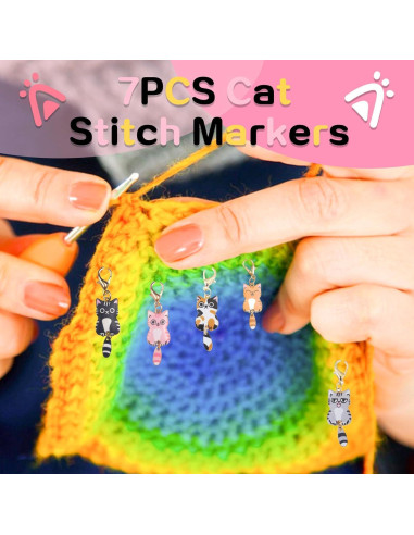 Set de Anillos de Crochet Ajustables Starfa Lab con Marcadores