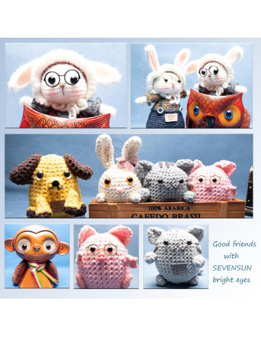 Set de Ojos de Seguridad SEVENSUN 266 Piezas para Amigurumi
