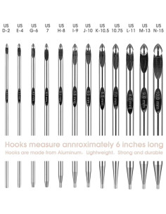 Juego de Ganchillos Tunecinos GUCLUD 3mm-10mm Ergonómicos 2