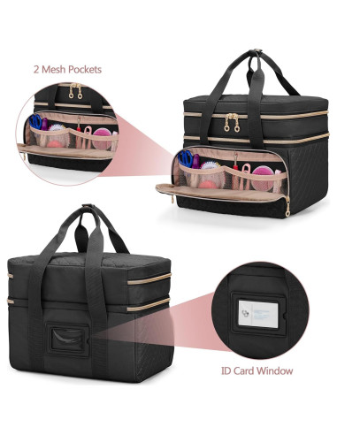 Organizador de Costura YARWO Doble Capa 30x20x25cm Negro
