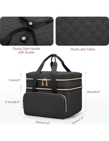 Organizador de Costura YARWO Doble Capa 30x20x25cm Negro Organizador de Costura YARWO Doble Capa 30x20x25cm Negro