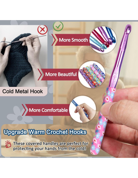 Ganchos de Crochet Coopay 6.5 a 10 mm con Agarre Ergonómico Ganchos de Crochet Coopay 6.5 a 10 mm con Agarre Ergonómico