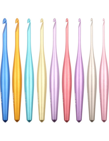 Juego de Ganchillos Ergonómicos Svartur - 9 Tamaños 3.5mm a 8mm