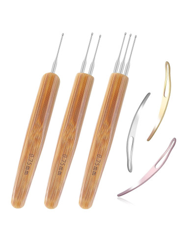 Set de 6 Ganchos de Crochet AGBOLO para Dreadlocks 0.75mm