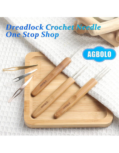 Set de 6 Ganchos de Crochet AGBOLO para Dreadlocks 0.75mm