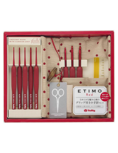 Conjunto de Ganchillo Tulip TED001 Rojo 11 Piezas
