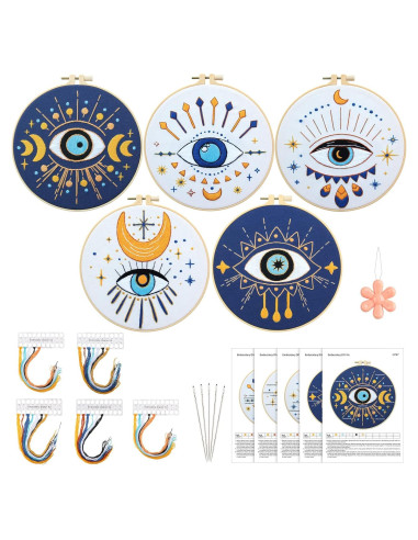 Kit de Bordado Ojo Maligno Marsui para Principiantes - 5 Piezas
