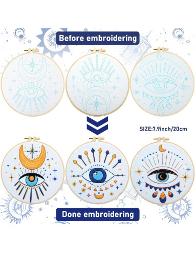 Kit de Bordado Ojo Maligno Marsui para Principiantes - 5 Piezas