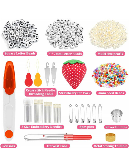 Kit de Fabricación de Pulseras PAXCOO 110 Madejas Hilo 830 Cuentas Kit de Fabricación de Pulseras PAXCOO 110 Madejas Hilo 830 Cuentas
