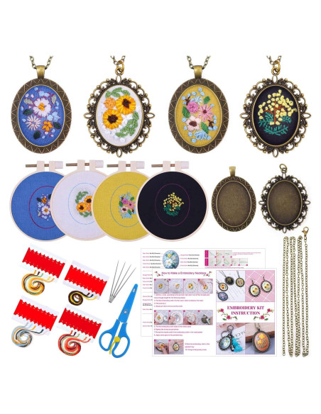 Kit de Bordado Shynek para Principiantes - 4 Aros 8.89 cm Kit de Bordado Shynek para Principiantes - 4 Aros 8.89 cm