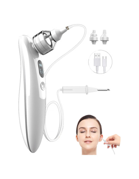 Aspirador Eléctrico de Cera de Oído Ear on-1, 6 Niveles, USB Aspirador Eléctrico de Cera de Oído Ear on-1, 6 Niveles, USB