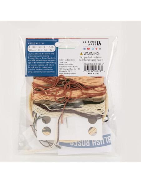 Kit de Bordado Leisure Arts Mini Maker Rosas Inglesas 10.16 cm Kit de Bordado Leisure Arts Mini Maker Rosas Inglesas 10.16 cm