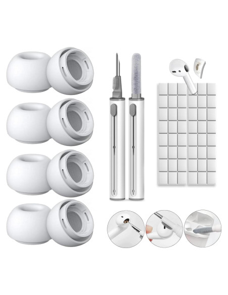 Puntas de oído Linsaner para AirPods Pro 4 pares con limpieza Puntas de oído Linsaner para AirPods Pro 4 pares con limpieza