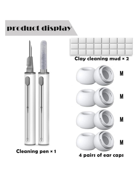 Puntas de oído Linsaner para AirPods Pro 4 pares con limpieza Puntas de oído Linsaner para AirPods Pro 4 pares con limpieza