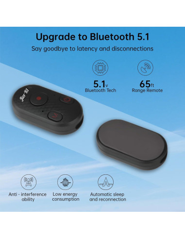 Control Remoto Bluetooth Jier R1 para Cámara y GoPro - 20m