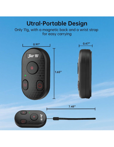 Control Remoto Bluetooth Jier R1 para Cámara y GoPro - 20m