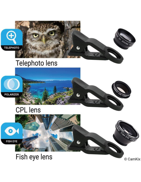 Control Remoto Bluetooth CAMKIX + Kit Lentes 5 en 1 para Smartphones Control Remoto Bluetooth CAMKIX + Kit Lentes 5 en 1 para Smartphones