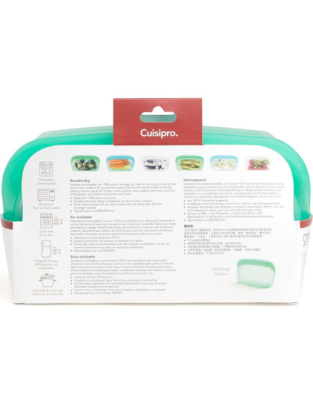 Bolsa de Silicona Reutilizable Cuisipro 1000ml Verde Bolsa de Silicona Reutilizable Cuisipro 1000ml Verde