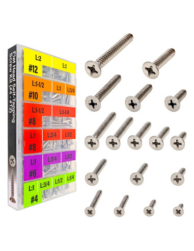 Kit de Tornillos Autorroscantes EEEEE 528pcs Acero Inoxidable