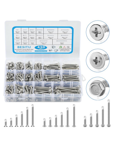 Tornillos Autoperforantes Besitu Acero Inoxidable 410 430Pcs