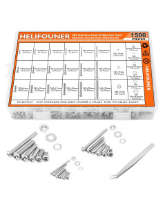 Kit 1500 Piezas Tornillos Acero Inoxidable M2 M3 M4 Phillips