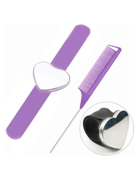 Pulsera de Silicona Magnética QingJii con Peine Separador - Púrpura