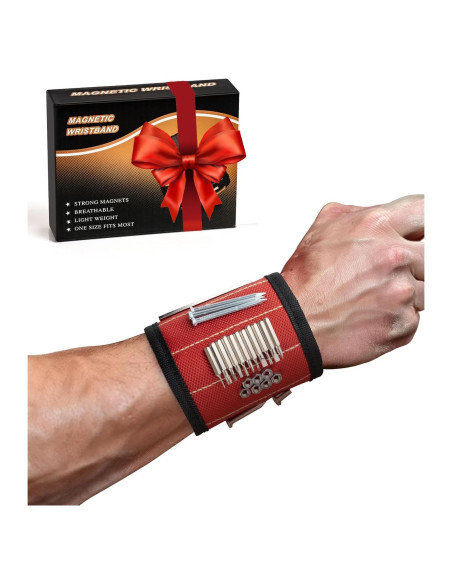 Pulsera Magnética Cioew Ayag para Herramientas - Rojo
