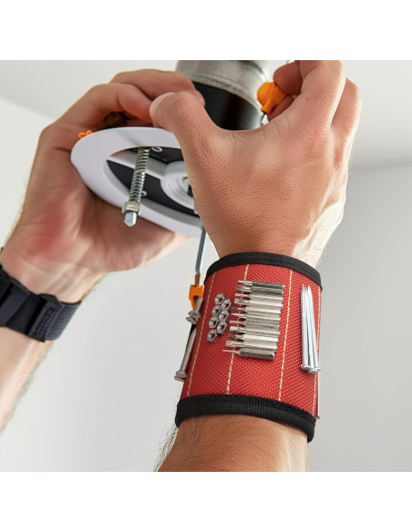 Pulsera Magnética Cioew Ayag para Herramientas - Rojo