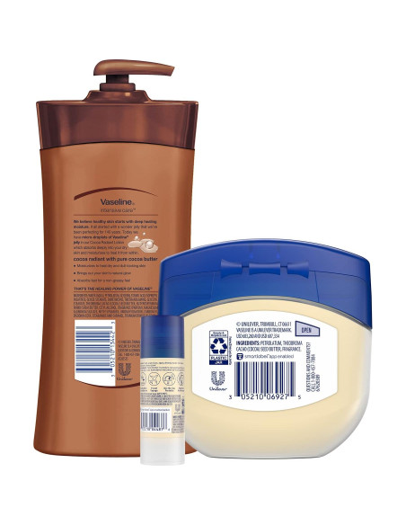 Loción Vaseline Cuidado Intensivo Radiant Cocoa 575 g + Gel 213 g + Barra 40 g Loción Vaseline Cuidado Intensivo Radiant Cocoa 575 g + Gel 213 g + Barra 40 g