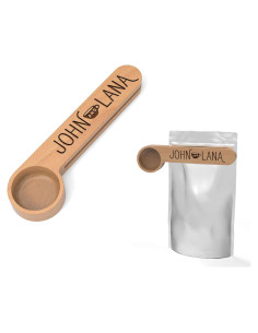 Cucharón de Café Personalizado de Madera de Haya - Clip para Bolsa