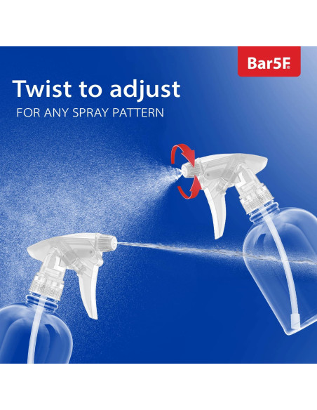 Botella de Spray Bar5F 473 ml, Ajustable, Clara, Rellenable Botella de Spray Bar5F 473 ml, Ajustable, Clara, Rellenable