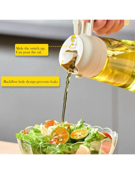 Dispensador y Pulverizador de Aceite Nydia 470ml 2 en 1 Blanco Dispensador y Pulverizador de Aceite Nydia 470ml 2 en 1 Blanco