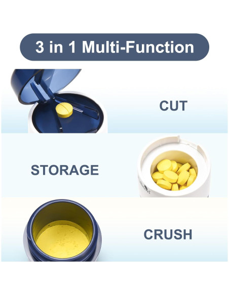 Triturador de Pastillas 3 en 1 Fullicon con Almacenamiento Triturador de Pastillas 3 en 1 Fullicon con Almacenamiento