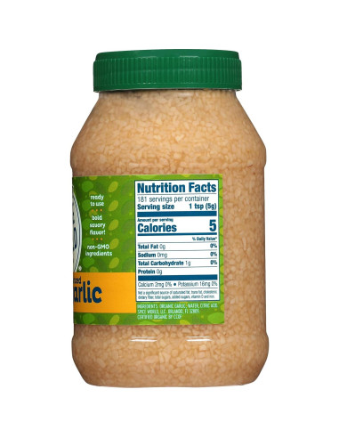 Ajo Picado Orgánico Spice World 907g - Condimento Saludable