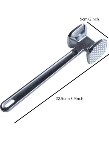 Martillo Ablandador de Carne Doble Cara Aluminio 22.5cm