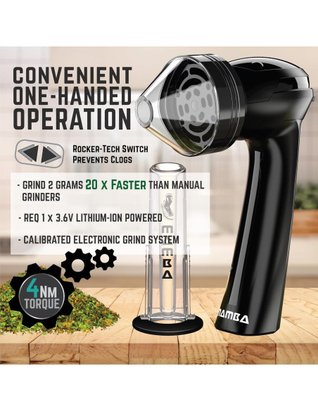 Molinillo Eléctrico de Hierbas Mamba V2-55 Negro 2g USB Molinillo Eléctrico de Hierbas Mamba V2-55 Negro 2g USB