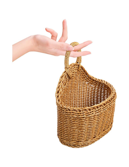 Cesta de Pared Tejida Ipetboom para Frutas y Verduras 23.6x19.1cm Cesta de Pared Tejida Ipetboom para Frutas y Verduras 23.6x19.1cm