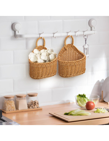 Cesta de Pared Tejida Ipetboom para Frutas y Verduras 23.6x19.1cm Cesta de Pared Tejida Ipetboom para Frutas y Verduras 23.6x19.1cm